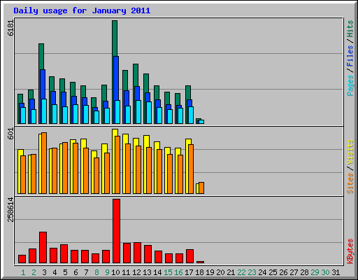 Daily usage for January 2011