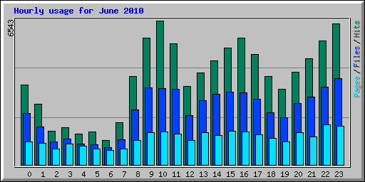 Hourly usage for June 2010