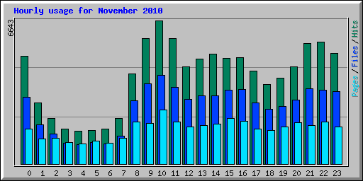 Hourly usage for November 2010